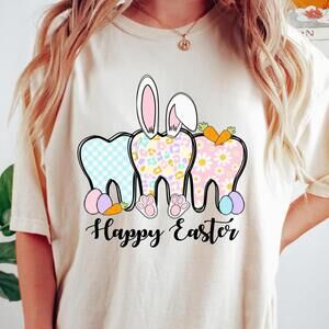 Happy Easter T-Shirt, Bunny Teeth Ears Shirt, Rabbit Tooth